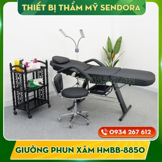 Giường phun xăm, spa, nối mi, Ghế tiêm Filler cao cấp – Màu đen HMBB-8850