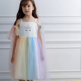 Váy đầm họa tiết ngựa Pony phối ren lưới màu sắc cho bé gái Chaiko House PO08