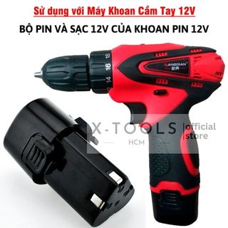 Bộ Pin Và Sạc 12V Sơ Cua Của Máy Khoan Pin 12V , Pin Sạc Thay Thế Cho Các Loại Máy Khoan Bin Cầm Tay