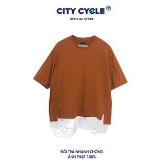 Áo thun nam nữ Layer rách City Cycle - Áo thun tay lỡ Unisex form rộng hàng Local Brand