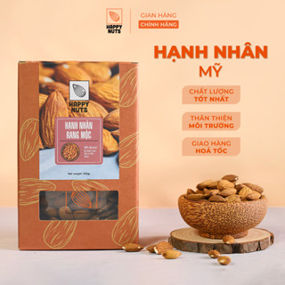 Hạt hạnh nhân rang mộc Mỹ HAPPY NUTS tách vỏ 250gr, 500gr quà tặng cho bà bầu, ăn kiêng