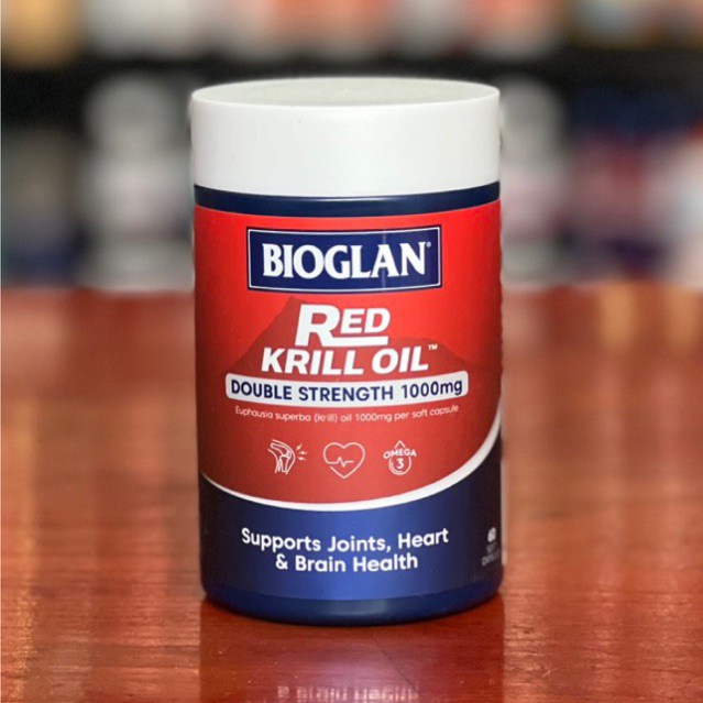 [Hàng Úc] Viên uống Bioglan Red Krill Oil Úc 1000mg hỗ trợ xương khớp, não - 60 viên