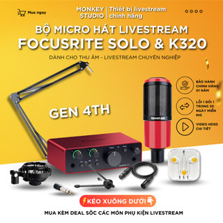 Mic Livestream | Micro thu âm Sound Card Focusrite Solo Gen 4 & Mic TAKSTAR PC K320 Hát Livestream