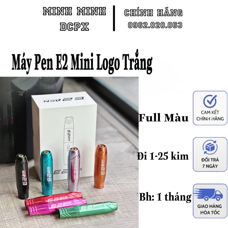 [Chính Hãng] Máy Pen E2 Mini Logo Trắng Phun Môi Bong Đậm