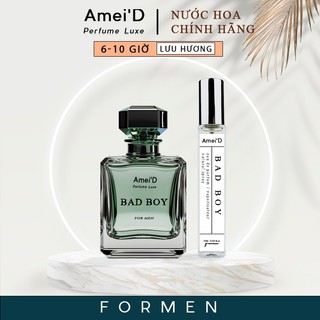  Nước Hoa Nam BAD BOY Thơm Lâu Chính Hãng Amei'D Tự Tin Nam Tính và Hiện Đại Dạng Xịt 10ml giữ mùi lâu 