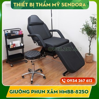 Ghế phun xăm, Giường nối mi, tiêm Filler nhập khẩu Hi-mec HMBB-8250 - Màu đen