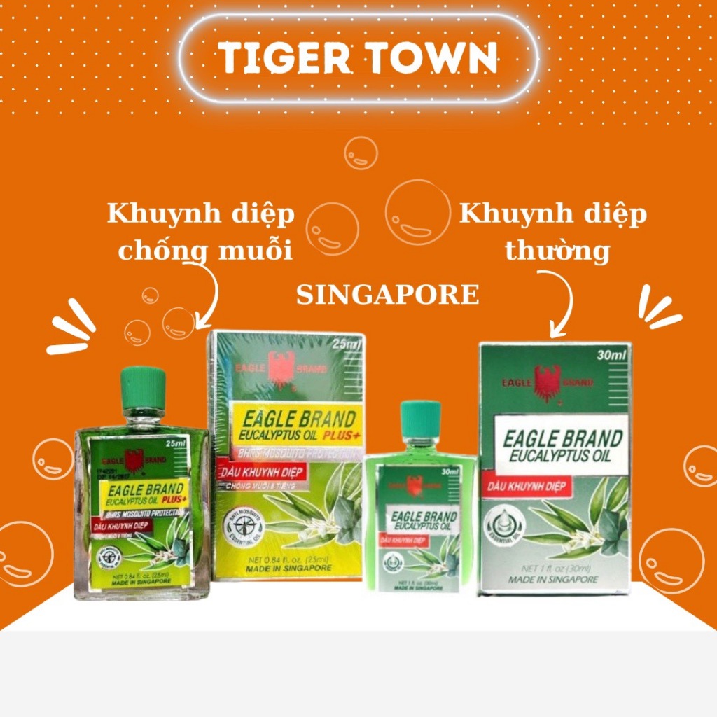 Dầu khuynh diệp Singapore Eagle Brand 30ml /Eagle Brand Plus chống muỗi 25ml