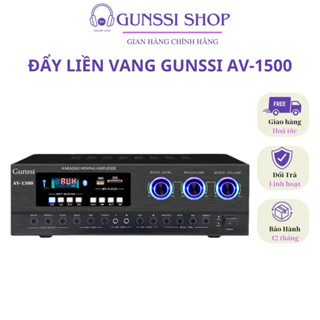 Đẩy liền vang Gunssi AV-1500 công suất lớn, nghe nhạc ,hát karaoke cực đỉnh với chip chống hú, kết nối bluetooth dễ dang