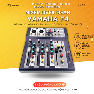 Mixer F4 Yamaha USB Bluetooth Thu Âm Hát Livestream Karaoke Âm Thanh Sống Động, Monkey Studio