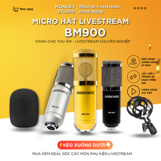 Mic Thu Âm BM900 Chính Hãng, Dùng Cho Thu Âm Hát Karaoke Livestream Online, Monkey Studio
