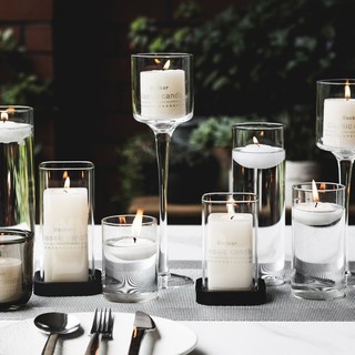 Đế thủy tinh đế đựng nến thủy tinh Relaxcandle trong suốt trang trí tiệc cưới sinh nhật sự kiện