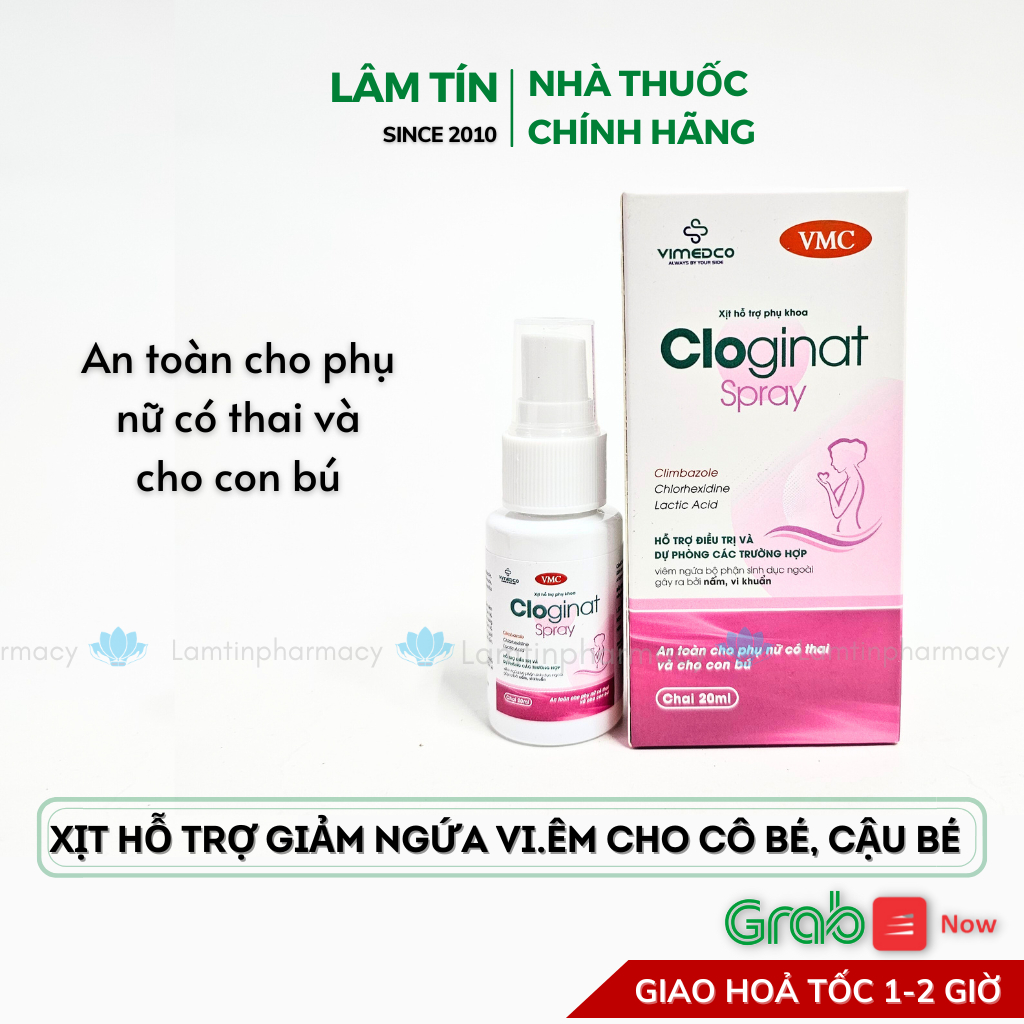 Xịt Phụ Khoa Cloginat hỗ trợ phòng v.iê.m nấm ngứa cô bé Lọ 20ml