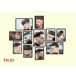 (Tranh dán tường)  sét 11 tranh dán tường Salon tóc nam nữ , kèm băng keo , tranh nhựa fomex 5ươ