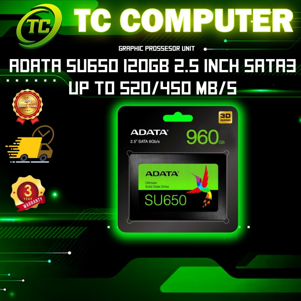 Ổ Cứng SSD ADATA Ultimate SU650 Sata III 3D-NAND 2.5 inch 120GB