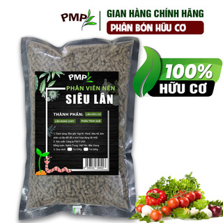 Phân hữu cơ siêu lân PMP cho rau sạch, hoa, cây cảnh viên nén 1-2kg