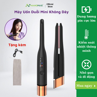 Máy Uốn Duỗi Tóc Không Dây NANOMAX YT-1066 Công Nghệ Làm Nóng Kép Gốm PTC 3 Mức Nhiệt Dung Lượng Pin Cao Nhỏ Gọn Dễ Mang