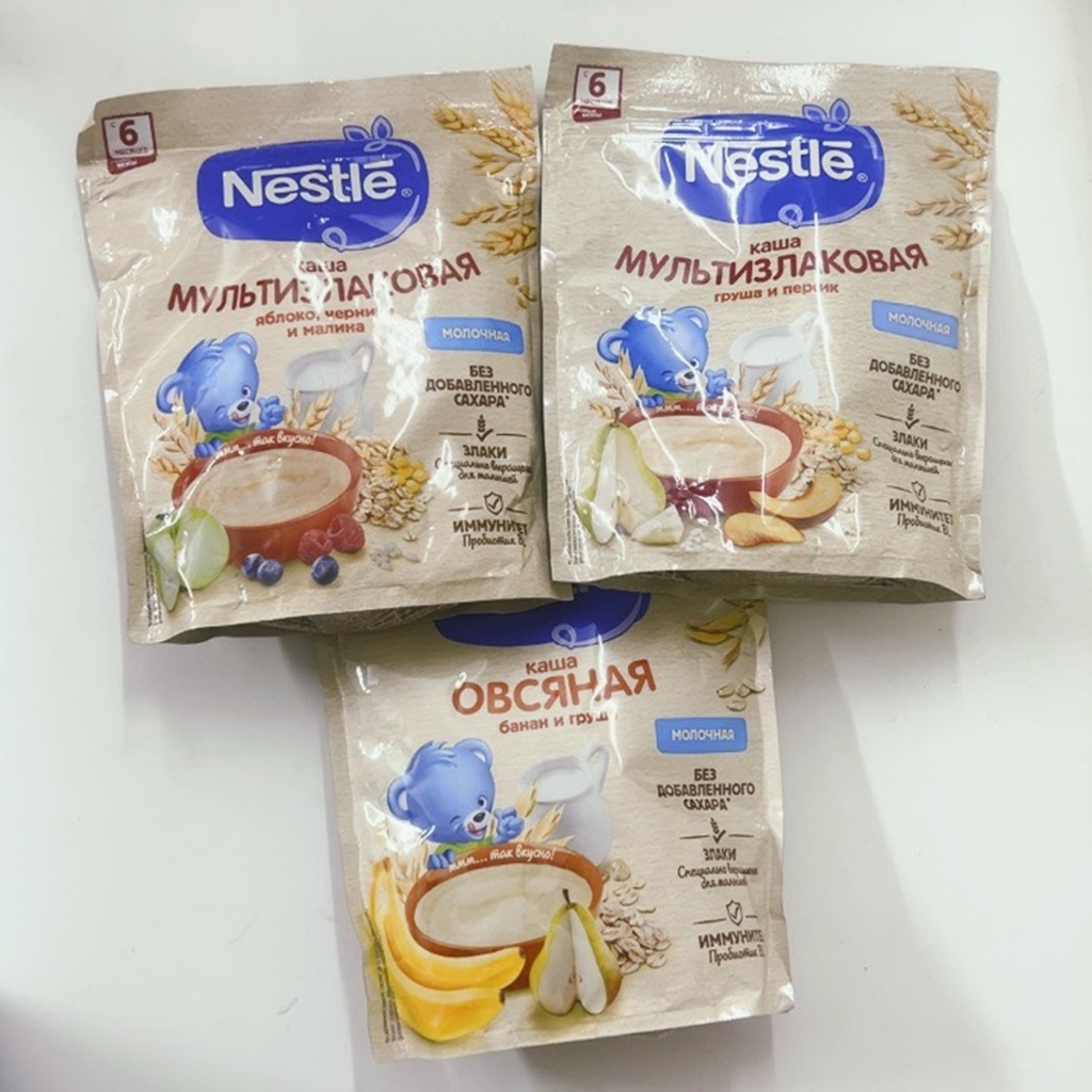 Bột ăn dặm Nestle Nga cho bé đủ vị gói 200gr mẫu mới
