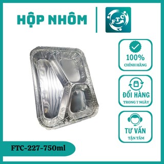 Khay nhôm 750ml Ftc khay giấy bạc  hàng chính hãng 3 ngăn MS227
