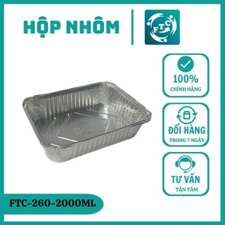 Khay nhôm Ftc khay giấy bạc 2000ml kèm nắp hàng cao cấp loại 1 MS260