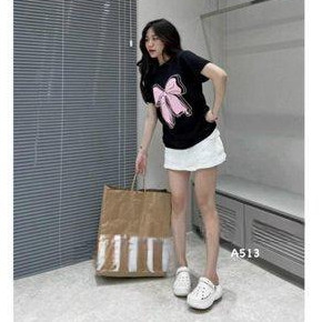 Áo thun nữ phiên bản nơ đen chất vải siêu đẹp form vừa dễ phối đồ D1356
