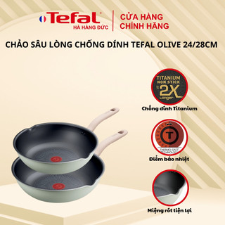 [Hà Hàng Đức x Tefal VN] Chảo sâu lòng chống dính Tefal Olive - Đủ kích cỡ 24/28cm