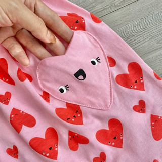 Váy BBD hồng tim đỏ bé gái