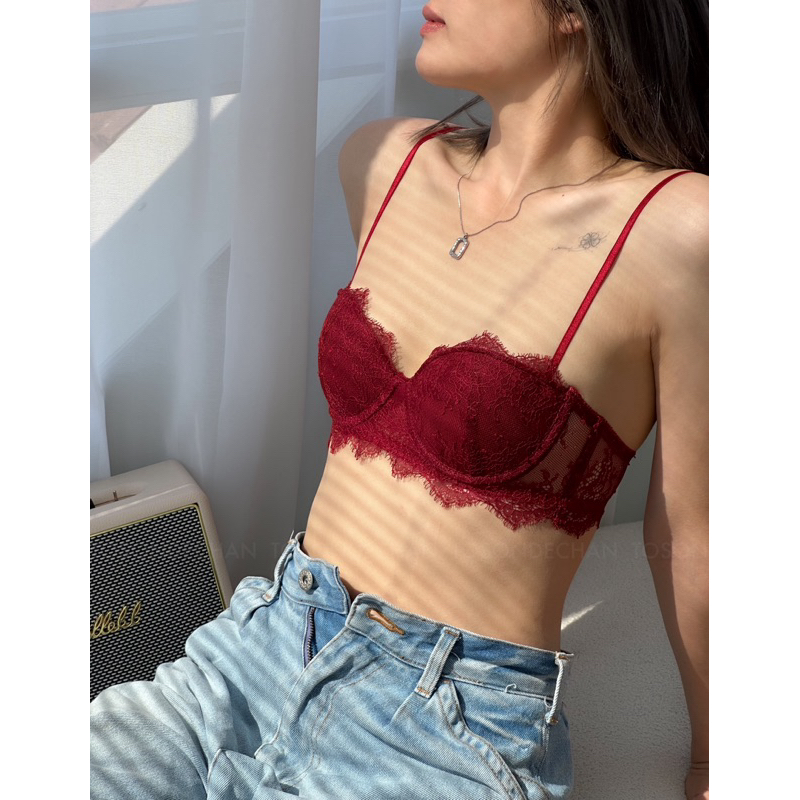 Bộ Đồ Lót Thiết Kế Calett Ren Mi Xinh Xắn, Mút 1cm May Liền (Hình Thật - Che Tên Sản Phẩm)