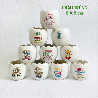 Chậu Trồng Cây Bằng Sứ Kèm Dĩa Thích Hợp Trồng Cây Sen Đá Xương Rồng Cây Cảnh Mini Để Bàn In Chữ Nội Dung Theo Yêu Cầu