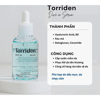 Serum siêu cấp nước phục hồi da Torriden Dive-in serum 50ml Mẫu mới
