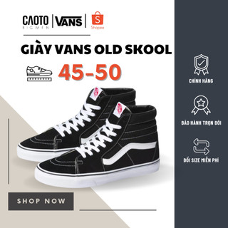 Giày Sneaker Vans Classic Sk8-Hi Black/White [CHÍNH HÃNG] Big Size Nam - Giày Sneaker Big Size Nam 45 46 47 48