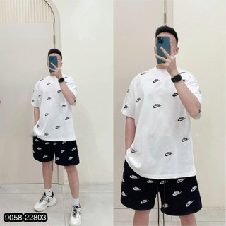 🔥hot🔥 bộ cộc tay nice thể thao dòng retro in kín áo bộ quần áo nam hè phong cách thể thao full mẫu