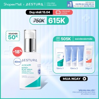 Dưỡng chất rau má làm dịu, mờ thâm và phục hồi da khô/mụn/nhạy cảm AESTURA A-CICA365 Relief Blemish Serum 40ml