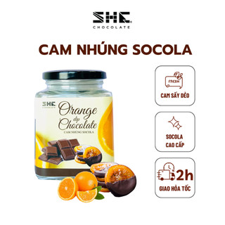 Cam sấy dẻo nhúng socola 50g - 100g SHE Chocolate