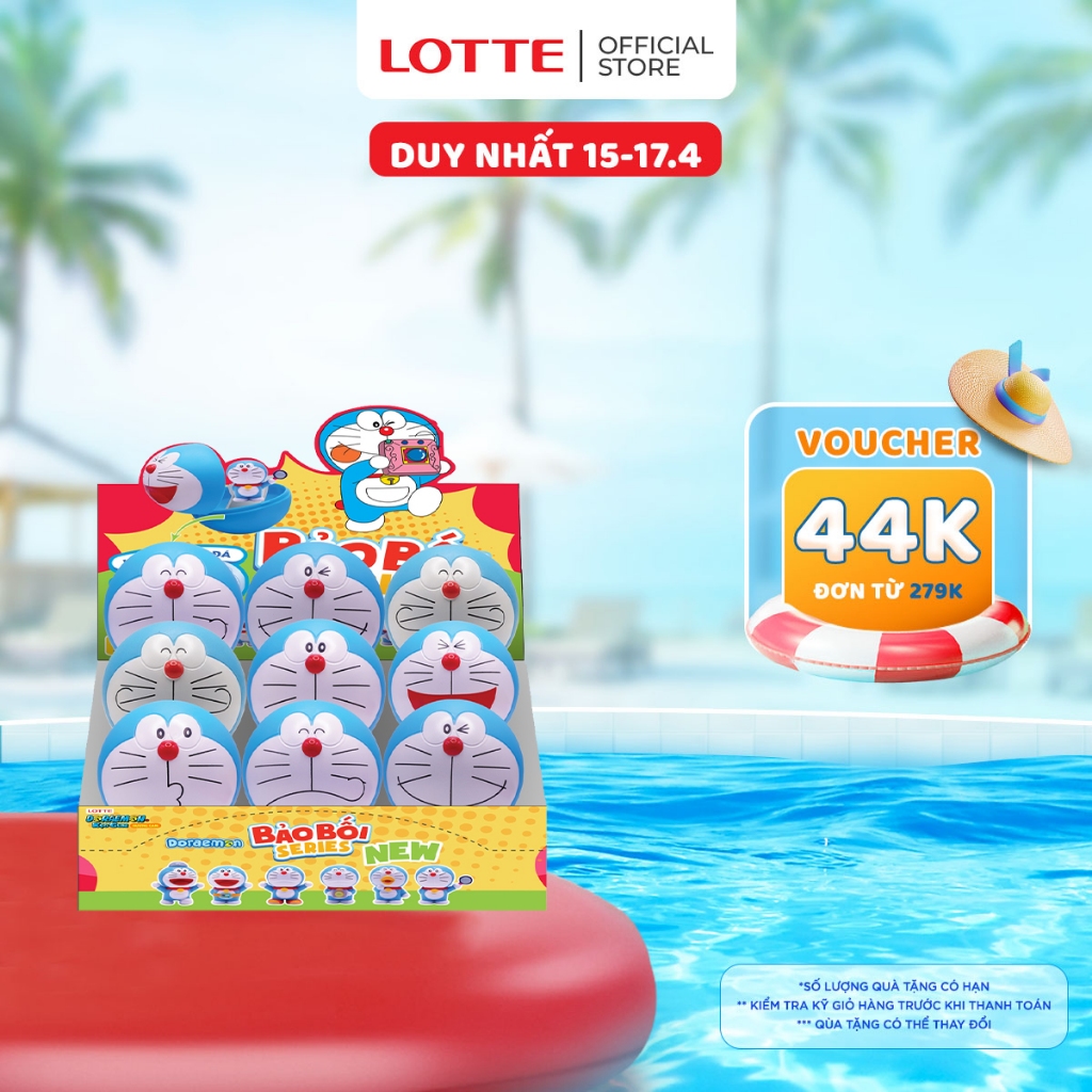 Lotte Doraemon - Kẹo gum hương cam 3 g (1 quả bóng) - Giao mẫu ngẫu nhiên