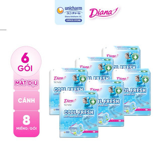 Bịch 6 Gói Băng Vệ Sinh Sensi Cool Fresh siêu mỏng Không Cánh/Có Cánh 8 Miếng