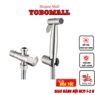 Vòi Xit Vệ Sinh Tăng Áp Inox Sus 304 Cao Cấp Ống Dây Thép Không Gỉ dài 1,4m - Yobomall