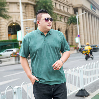 Áo Polo BIGISZE (80kg - 150kg), họa tiết trừu tượng xanh ngọc, thoáng mát, lịch lãm, chuẩn phom Bigsize - GASIMAN
