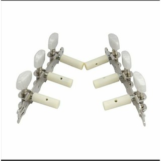 Bộ Khóa Đàn Guitar CLASSIC bạc núm trắng chống rỉ ( 2 bên kèm đủ ốc vít)