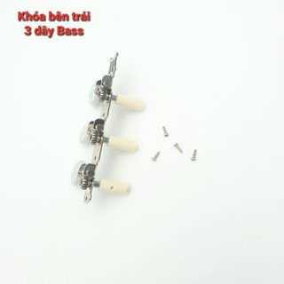 Bộ Khóa Đàn Guitar CLASSIC bạc núm trắng chống rỉ ( 2 bên kèm đủ ốc vít)