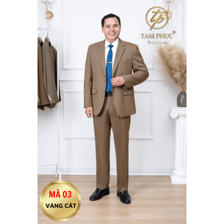 Bộ áo Vest Hồng Ngọc nam trung niên, Vest nam trung niên cao cấp ( Tặng Cà Vạt )