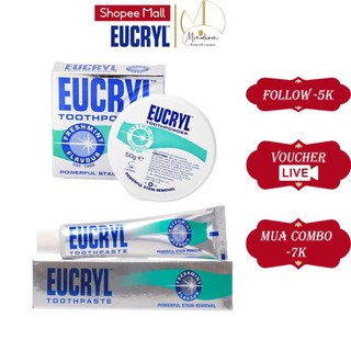 Combo kem đánh trắng răng Eucryl & Bột tẩy trắng Eucryl
