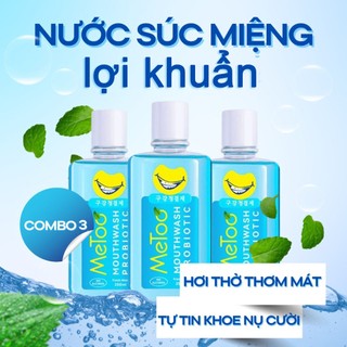 Nước Súc Miệng lợi khuẩn MeToo Bộ 3 Nước Súc Miệng lợi khuẩn / Nước súc miệng tươi lâu kháng khuẩn - Dung tích 250ml