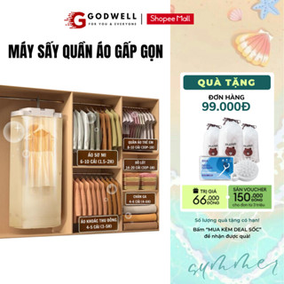 Máy Sấy Quần Áo Gấp Gọn Treo Tường GODWELL Công Nghệ Sấy 3D Sang Trọng Nhỏ Gọn Tiết Kiệm Điện