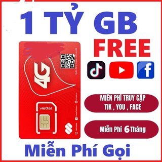 SIM 4G VIETTEL - Sim Tặng Ngay 1 TỶ GB/THÁNG Trọn Gói 1 Năm Không Mất Phí Duy Trì UMAX70 12V90B 12MXH100 12SD125