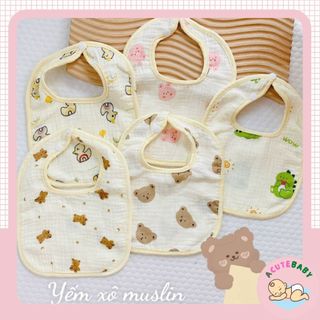 Yếm dán vải xinh xắn cho bé ăn dặm