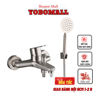 Bộ Vòi Sen Tắm Nóng Lạnh INOX 304 Dorsello Vòi Sen CâmTay Thép không gỉ siêu bền bảo hành 36 tháng - Yobomall