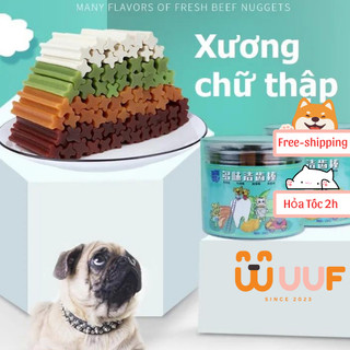 (1 cái 6cm) Xương chữ thập Xương cho chó gặm sạch răng 6cm bổ sung canxi cho chó dưới 5kg