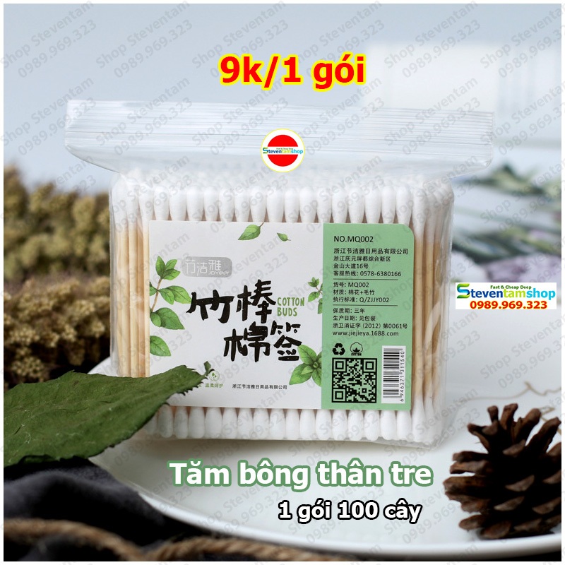 Tăm bông thân tre 2 đầu