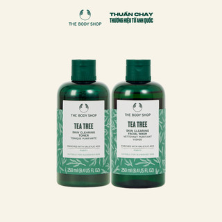 Combo tea tree nước cân bằng 250ml và sữa rửa mặt 250ml cho da mụnthe body shop