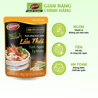 Nước Dùng Lẩu Thái Barona 180g tươi ngon chuẩn vị không cần nêm nếm 1 thùng (40 gói)